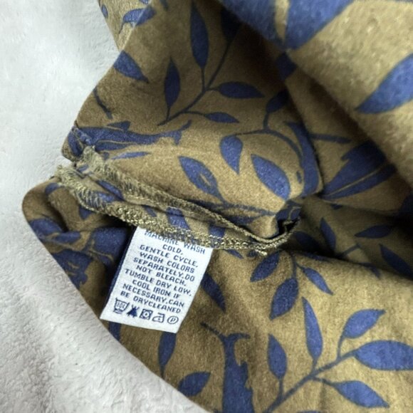 Reyn Spooner Mens Button Up Hawaiian Shirt Large Leaf Print Green/Blue Cotton - Picture 4 of 7